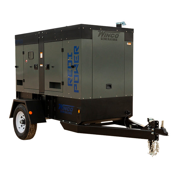 47.5kW Standby / 42.7kW Prime Towable w/95 Gal. Tank - RP50 Diesel by Winco (Open Skid/Housed pricing available)