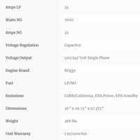 8.4kW LP / 7.6kW NG - PSS8B2W/G Gaseous Standby by Winco